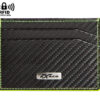 Tarjetero de exclusiva piel con efecto carbono para hombre. Elaborado artesanalmente. Con protección antirfid incluída.